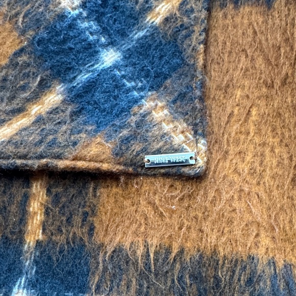 Nine West Burnt Orange & Black Plaid Teddy Jacket shacket EUC XL - Picture 12 of 16